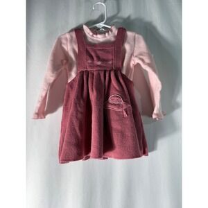 Friemanit Vintage‎ Kids Knit Jumper Dress and Sweater Set Pink Rose Size 4